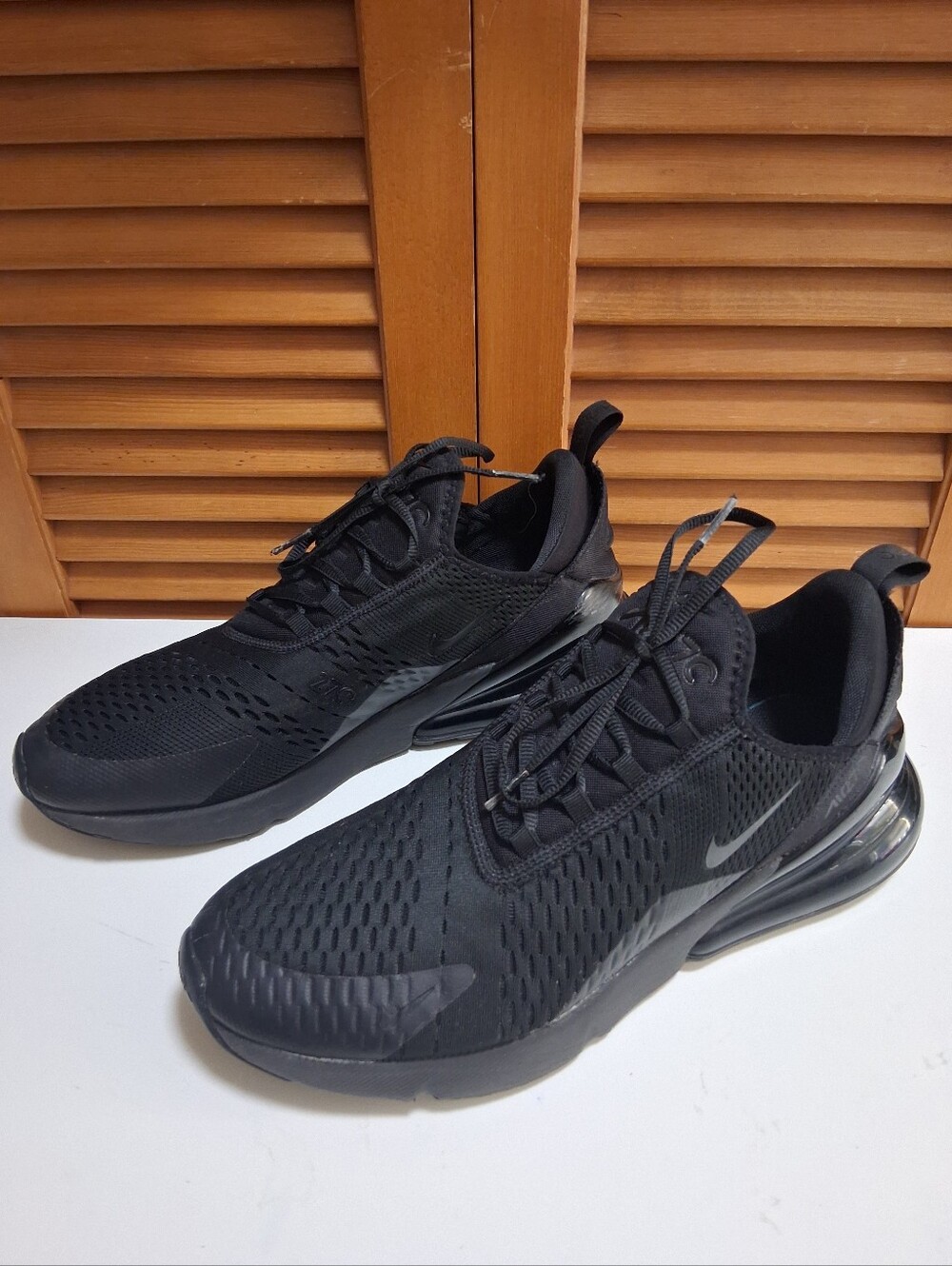 Nike Air Max 270 Triple Black Men's Athletic Shoes * Size: 12